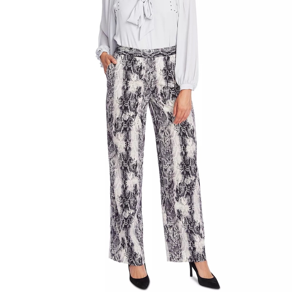 Vince Camuto Snake-Embossed Wide-Leg Pants EUC